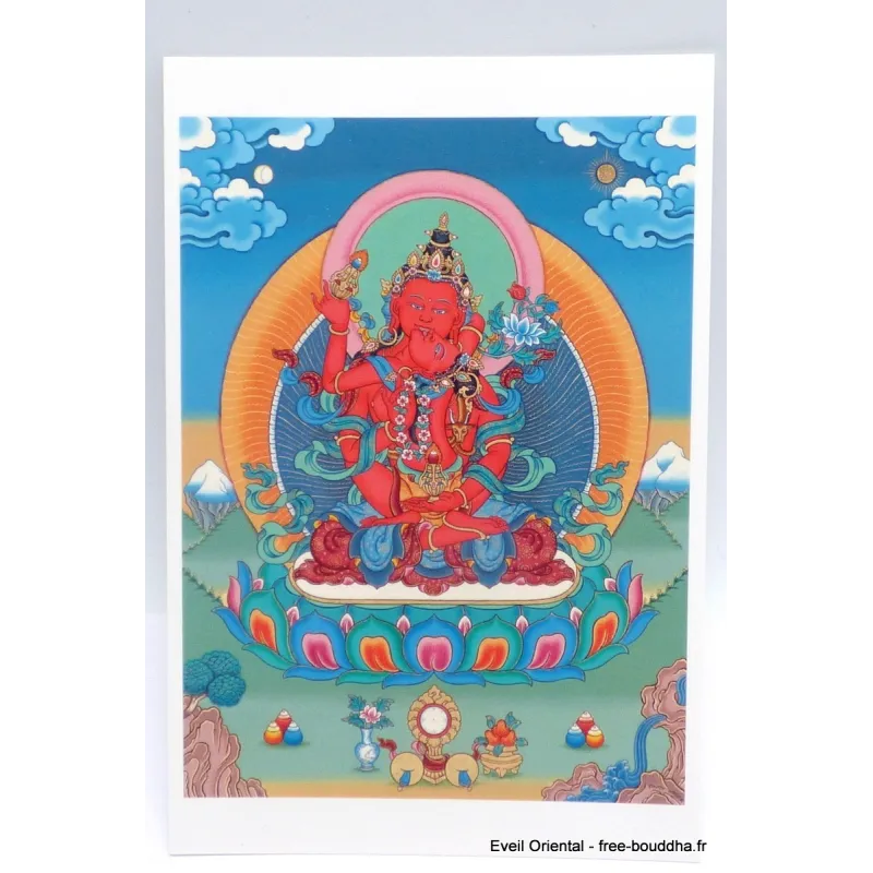 Carte postale bouddhiste Chenrezi Rouge - Cartes postales bouddhistes