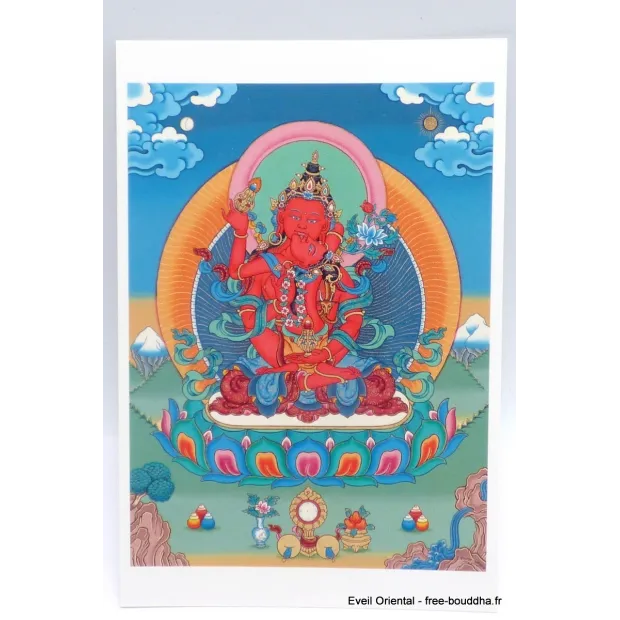 Carte postale bouddhiste Chenrezi Rouge - Cartes postales bouddhistes