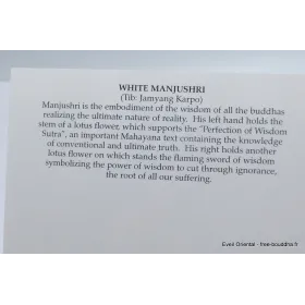 Carte postale bouddhiste Manjushri Blanc - Cartes postales bouddhistes