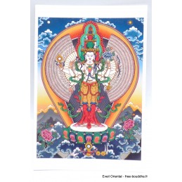 Carte postale bouddhiste Chenrezi à mille bras Cartes postales bouddhistes CPB59
