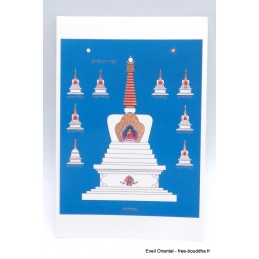 Carte postale tibétaine Stupa Cartes postales bouddhistes CPB64