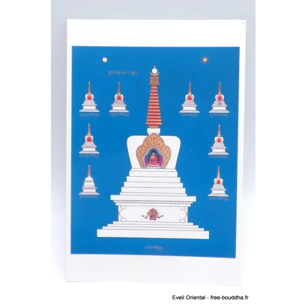 Carte postale tibétaine Stupa - Cartes postales bouddhistes
