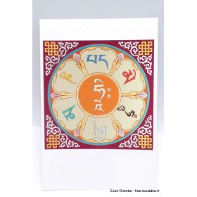 Carte postale tibétaine Mantra de Chenrezi-af Cartes postales bouddhistes CPB67