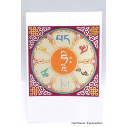 Carte postale tibétaine Mantra de Chenrezi Cartes postales bouddhistes CPB67