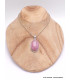 Bijou en Pétalite rose pendentif oval Bijoux en Pétalite LAM68.2
