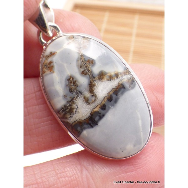 Pendentif en Jaspe Maligano forme ovale Bijoux en Jaspe AW24.3