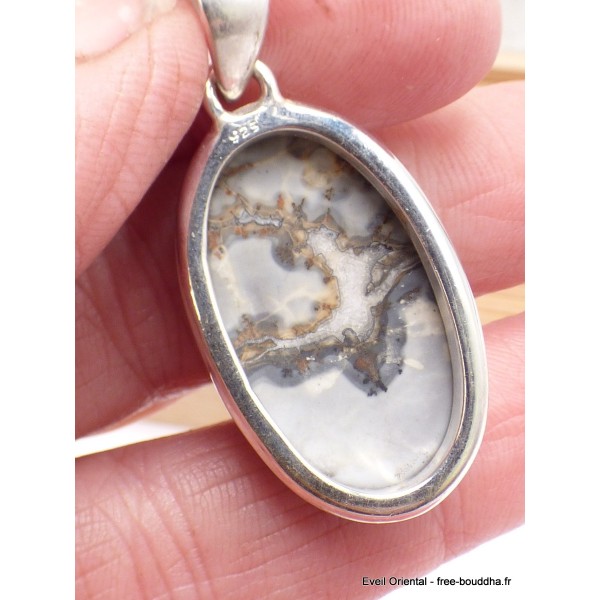 Pendentif en Jaspe Maligano forme ovale Bijoux en Jaspe AW24.3