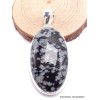 Pendentif Obsidienne Floconneuse ovale Bijoux en Obsidienne Noire Floconneuse AW9.3