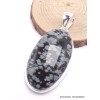 Pendentif Obsidienne Floconneuse ovale Bijoux en Obsidienne Noire Floconneuse AW9.3