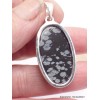 Pendentif Obsidienne Floconneuse ovale Bijoux en Obsidienne Noire Floconneuse AW9.3