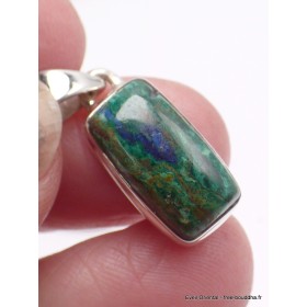 Pendentif rectangulaire Malachite sur Azurite Pendentifs pierres naturelles AW12.5