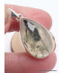 Pendentif Quartz Rutile noir sur Préhnite forme goutte Bijoux en Préhnite LAM49.2