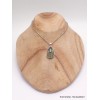 Pendentif Quartz Rutile noir sur Préhnite forme goutte Bijoux en Préhnite LAM49.2
