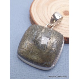 Bijou Pendentif en Pyrite plume carré Bijoux en Pyrite LAM75.1