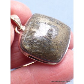 Bijou Pendentif en Pyrite plume carré Bijoux en Pyrite LAM75.1