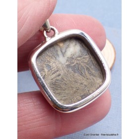 Bijou Pendentif en Pyrite plume carré Bijoux en Pyrite LAM75.1