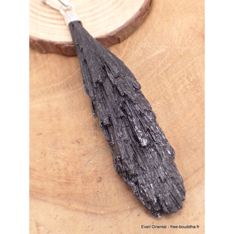 Pendentif en Cyanite Noire naturelle Brute Pendentifs pierres naturelles PU58.3