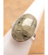 Bague ovale Quartz Rutile noir sur Préhnite taille 54 Bijoux en Préhnite YM6.1