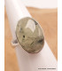 Bague ovale Quartz Rutile noir sur Préhnite taille 54 Bijoux en Préhnite YM6.1