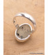 Bague ovale Quartz Rutile noir sur Préhnite taille 54 Bijoux en Préhnite YM6.1