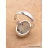 Bague ovale Quartz Rutile noir sur Préhnite taille 54 Bijoux en Préhnite YM6.1