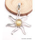 Pendentif Quartz Rutile doré forme soleil Pendentifs pierres naturelles PW1