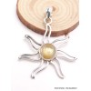 Pendentif Quartz Rutile doré forme soleil Pendentifs pierres naturelles PW1