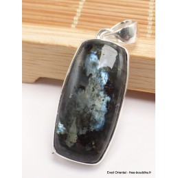 Pierre de lune noire larvikite pendentif rectangulaire Pendentifs pierres naturelles YM12