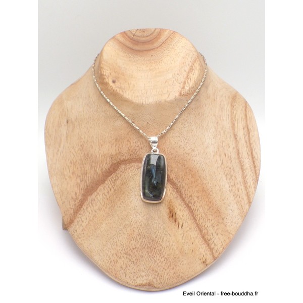 Grand Pendentif Pierre de Lune noire larvikite Bijoux en Pierre de lune YM12.2