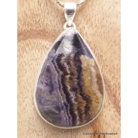 Pendentif Fluorite sur quartz forme goutte Pendentifs pierres naturelles YM17.1