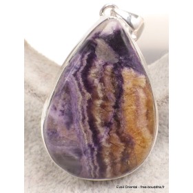 Pendentif Fluorite sur quartz forme goutte Pendentifs pierres naturelles YM17.1