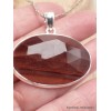 Pendentif oval Oeil de Tigre rouge facetté Pendentifs pierres naturelles YM18