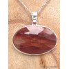 Pendentif oval Oeil de Tigre rouge facetté Pendentifs pierres naturelles YM18