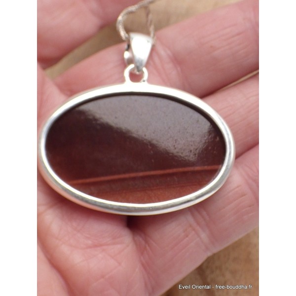 Pendentif oval Oeil de Tigre rouge facetté Pendentifs pierres naturelles YM18