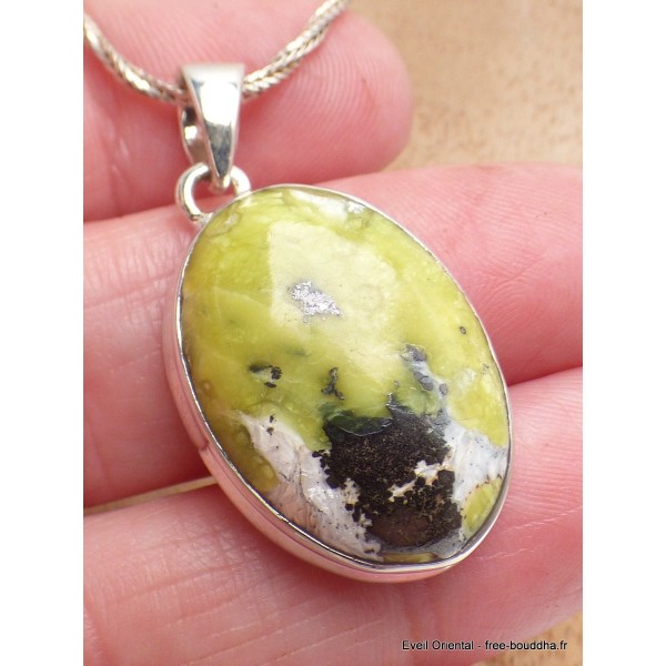Pendentif Lezardite Serpentine oval Pendentifs pierres naturelles YM19