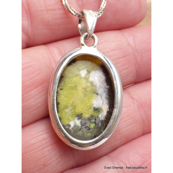 Pendentif Lezardite Serpentine oval Pendentifs pierres naturelles YM19