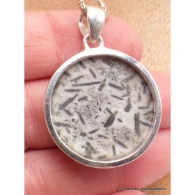 Pendentif rond en Hornblende Pendentifs pierres naturelles YM22