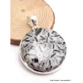 Pendentif rond en Hornblende - Pendentifs pierres naturelles