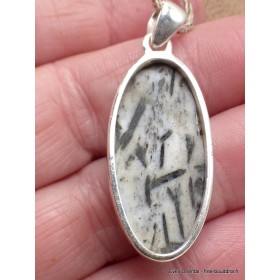 Pendentif Hornblende oval allongé Pendentifs pierres naturelles YM22.1