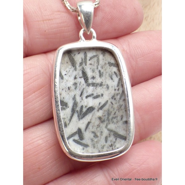 Pendentif Hornblende rectangulaire Pendentifs pierres naturelles YM22.2