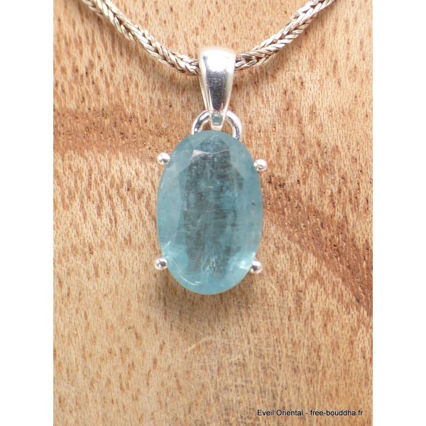 Bijou Pendentif Cyanite d'eau facettée Bijoux en Cyanite Bleue YM24.1