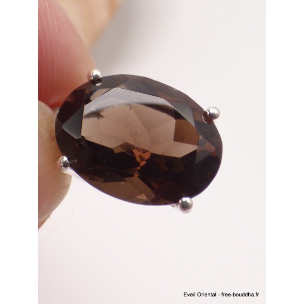 Bijou Quartz fumé pendentif serti griffes Bijoux en Quartz Fumé PAC72.5