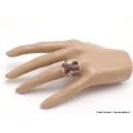 Bague Staurolite contours cuivrés taille 52 - Bijoux en Staurolite