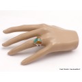 Bague Turquoise numéro 8 triangulaire taille 52 Bagues pierres naturelles YM31