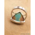 Bague Turquoise numéro 8 triangulaire taille 52 - Bagues pierres naturelles