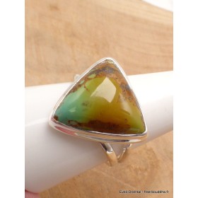Bague Turquoise américaine numéro 8 triangulaire taille 62 Bagues pierres naturelles YM31.1