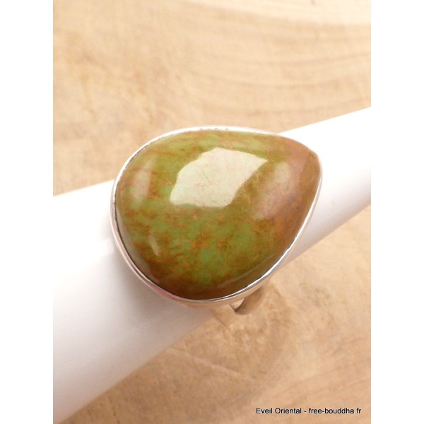 Bague Turquoise américaine vert clair rouille taille 56 Bagues pierres naturelles YM31.3