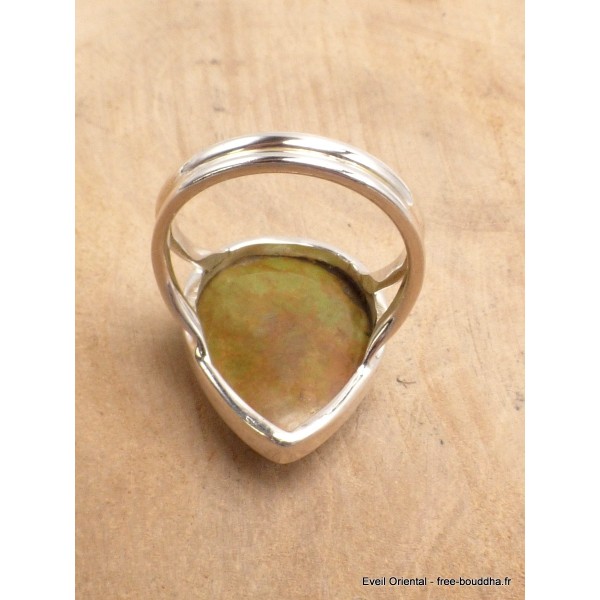 Bague Turquoise américaine vert clair rouille taille 56 Bagues pierres naturelles YM31.3