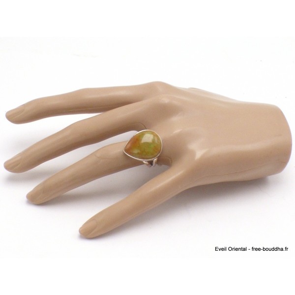 Bague Turquoise américaine vert clair rouille taille 56 Bagues pierres naturelles YM31.3