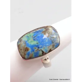 Bague Azurite rectangulaire taille 54/55 - Bijoux en Azurite